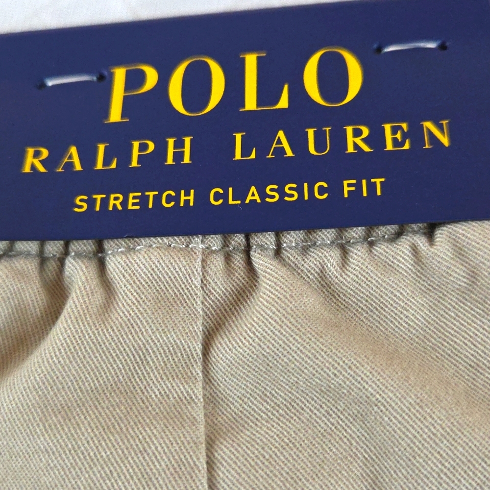 Polo by Ralph Lauren Tan Mens Stretch Classic Shorts with Classic Design XL. - Picture 8 of 16
